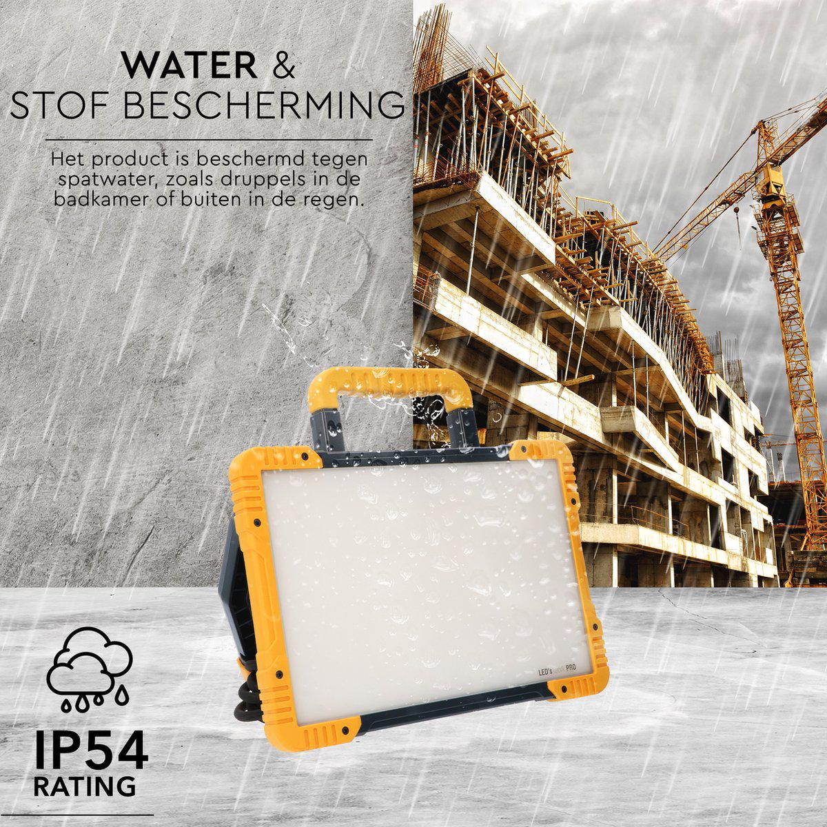 LED's Work ColorPro Bouwlamp 6000 - Realistische kleurweergave CRI97 - 5 meter snoer - IP54 - 60W Werklampen LED.nl
