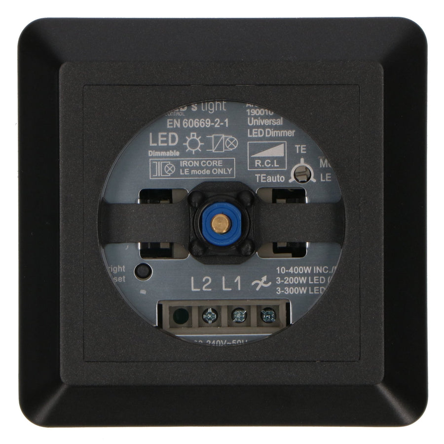 LED's Light Complete Dimmer Knob with Frame - Black - Fits in frames from GIRA, JUNG, Busch-Jaeger - LED.nl