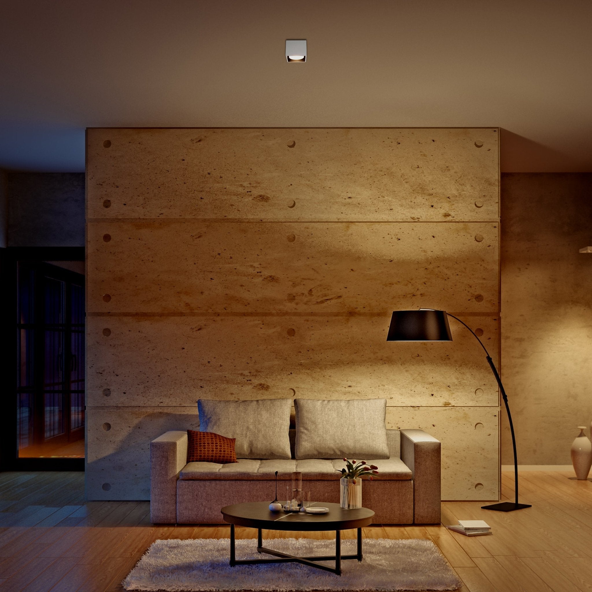 LED's Light Cube LED Plafondlamp - 1 lichtpunt - Draaibaar licht - Staal - 10 x 8 cm - Wit Plafondlampen LED.nl