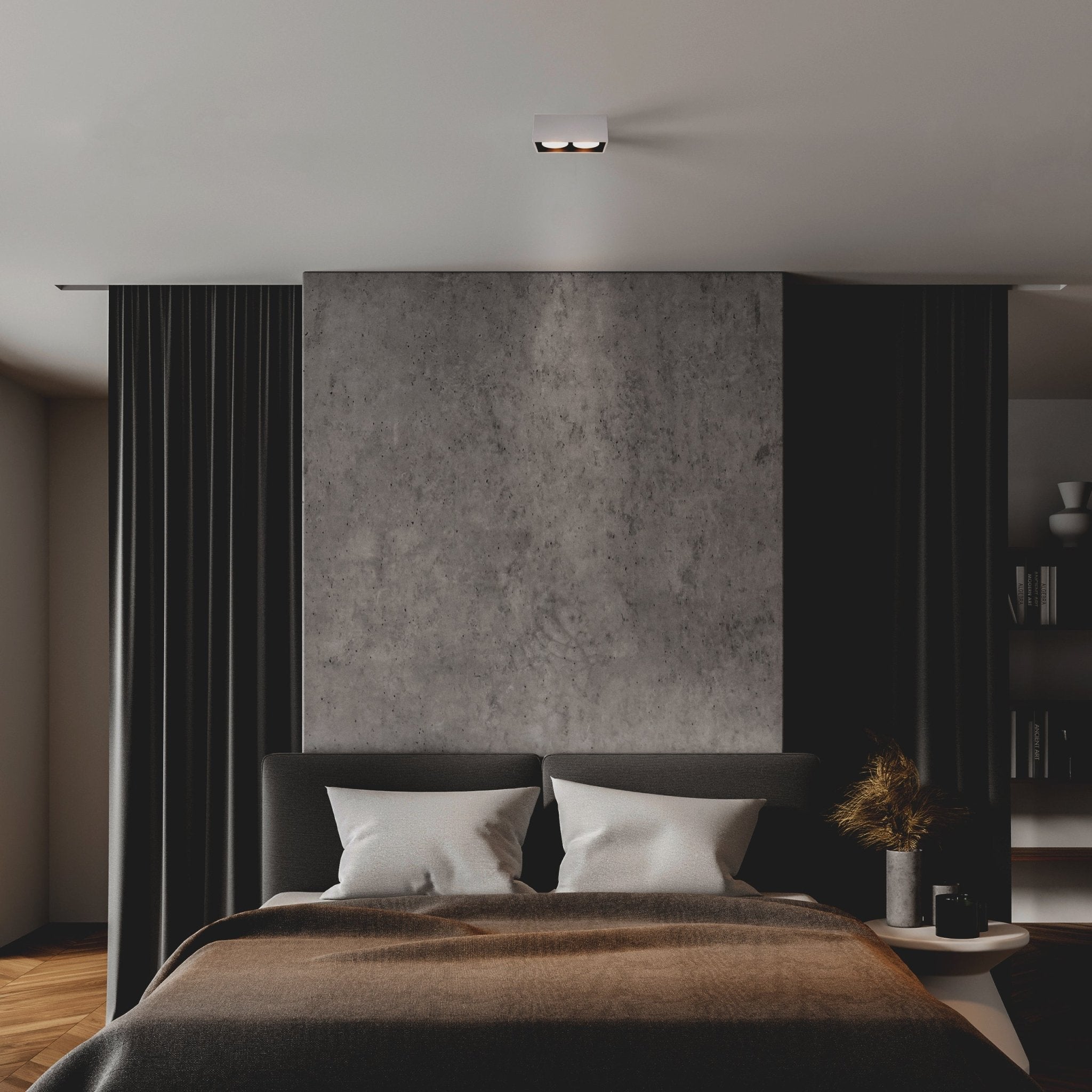 LED's Light Cube LED Plafondlamp - 2 lichtpunten - Draaibaar licht - Staal - 20 x 8 cm - Wit Plafondlampen LED.nl