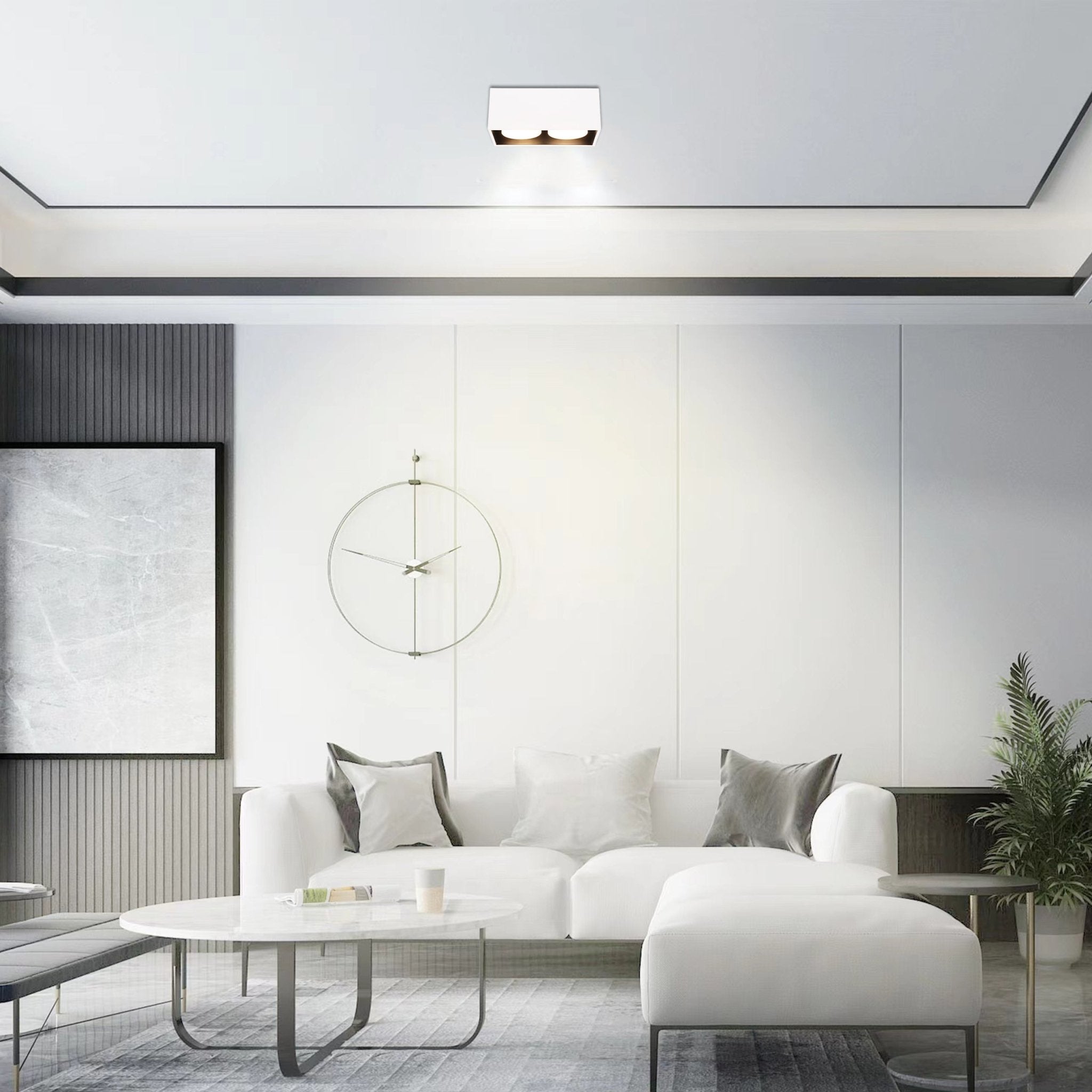 LED's Light Cube LED Plafondlamp - 2 lichtpunten - Draaibaar licht - Staal - 20 x 8 cm - Wit Plafondlampen LED.nl