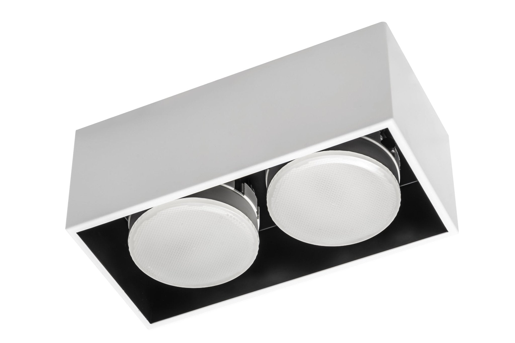 LED's Light Cube LED Plafondlamp - 2 lichtpunten - Draaibaar licht - Staal - 20 x 8 cm - Wit Plafondlampen LED.nl