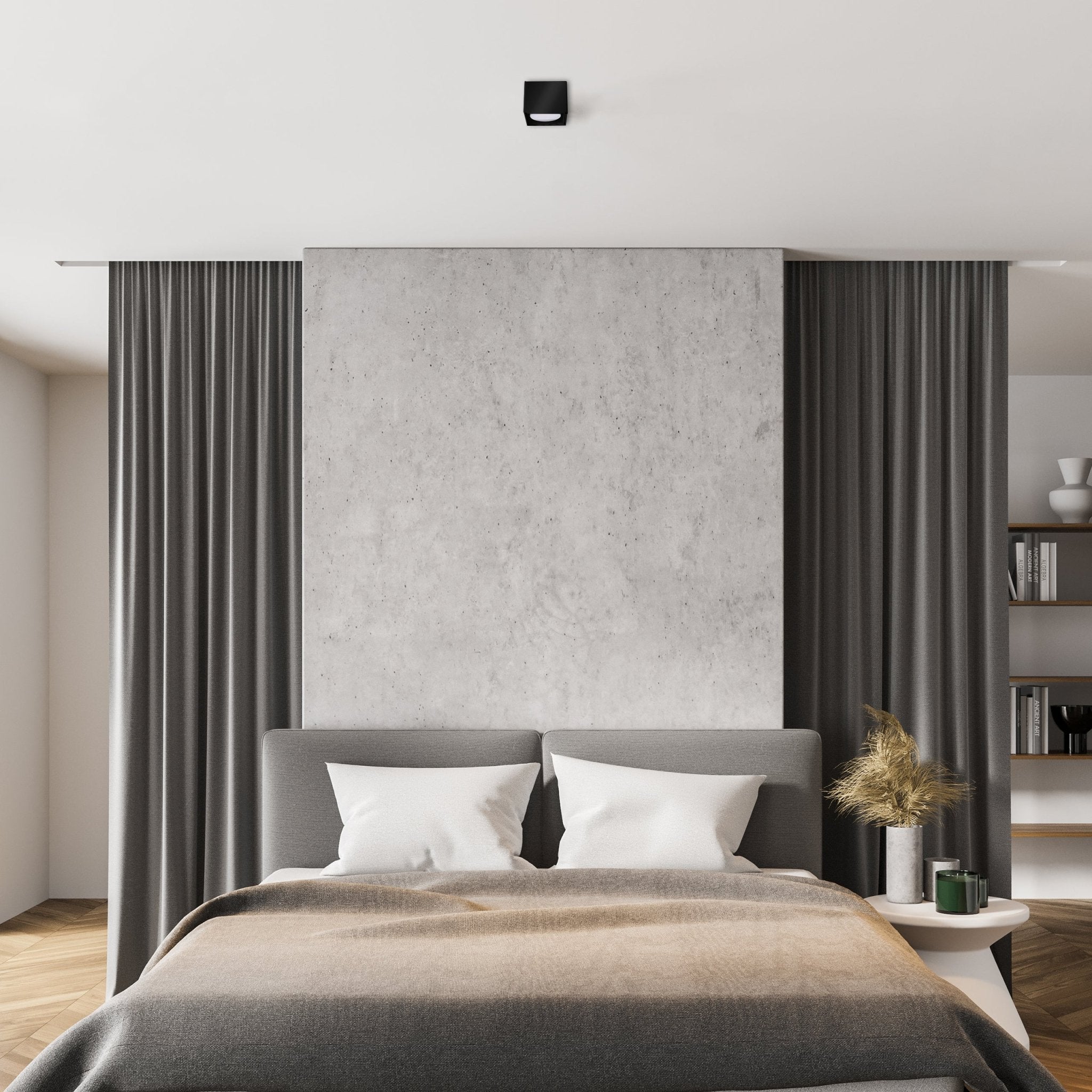 Cube Plafonniere met 1 lichtpunt - Draaibaar licht - Staal - 10 x 8 cm - Zwart Plafondlampen LED.nl