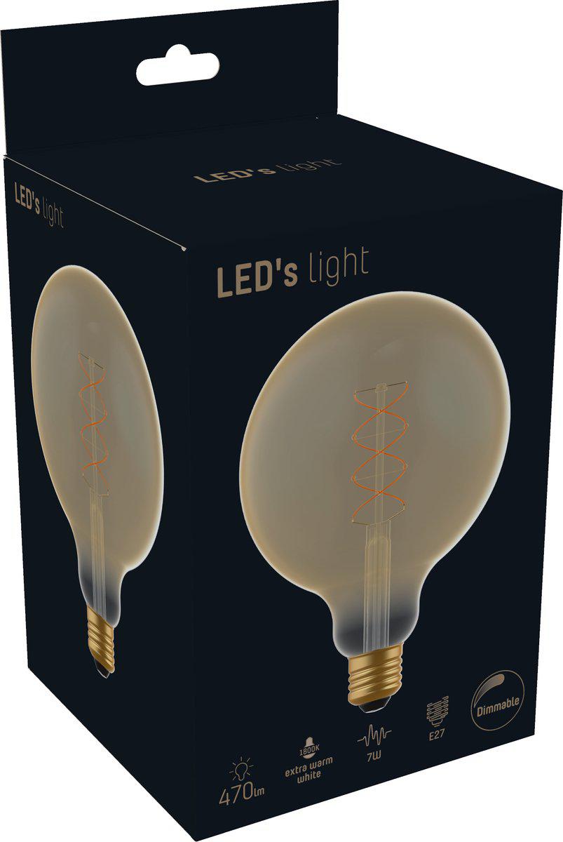 DecoDim LED Lamp Goud E27 - XXL Ø 12.5 cm - Dimbaar - Extra warm wit - 5W (25W) Decoratieve Lichtbronnen LED.nl