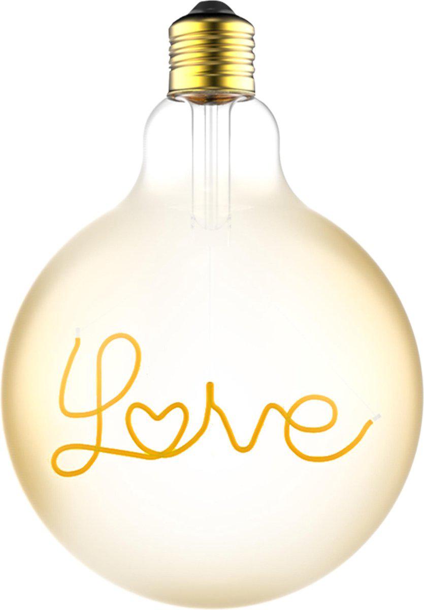 DecoDim Mega LED Lamp met tekst E27 - Love - Dimbaar extra warm wit - Globe Dimbare lampen LED.nl