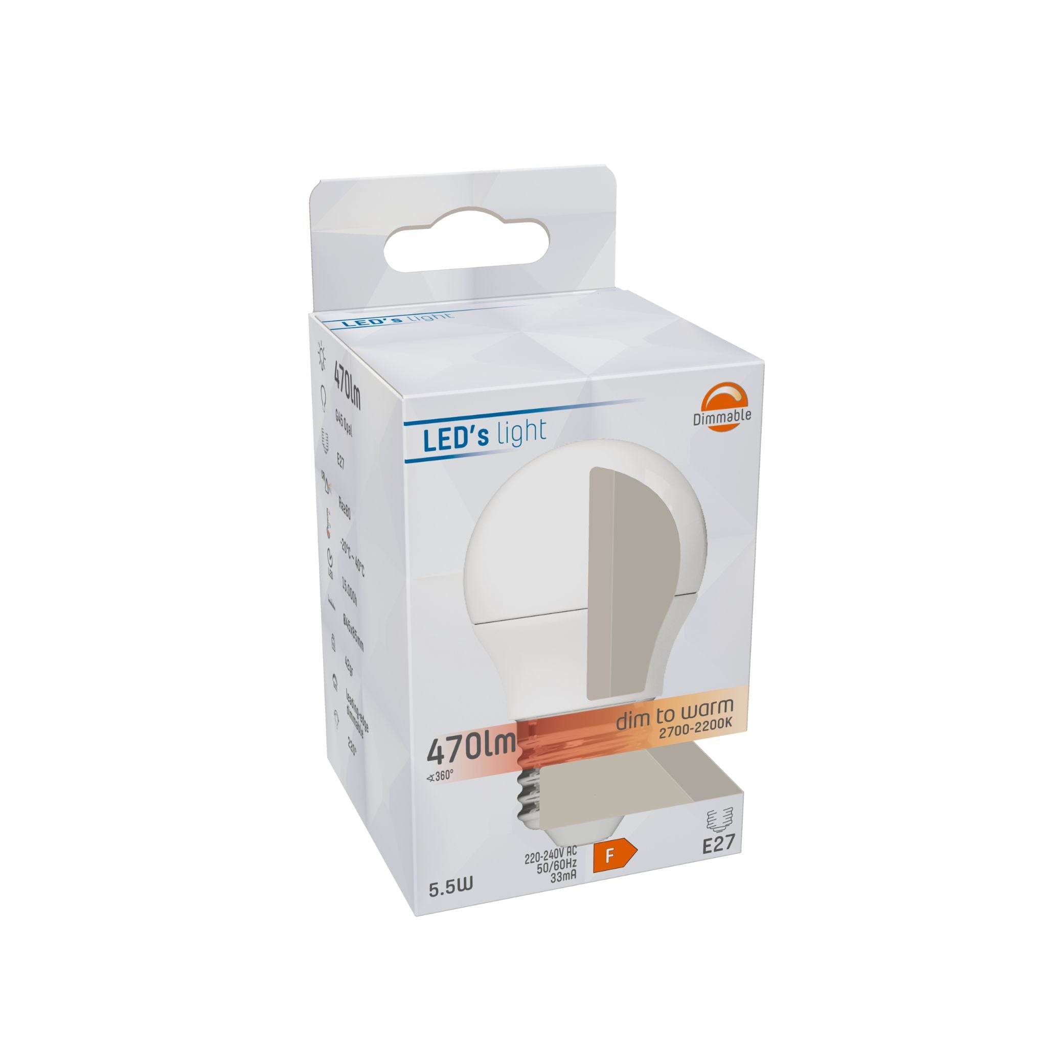 Dimbare E27 LED Lamp - Dimbaar naar extra warm wit - 1 lamp Dimbare lampen LED.nl