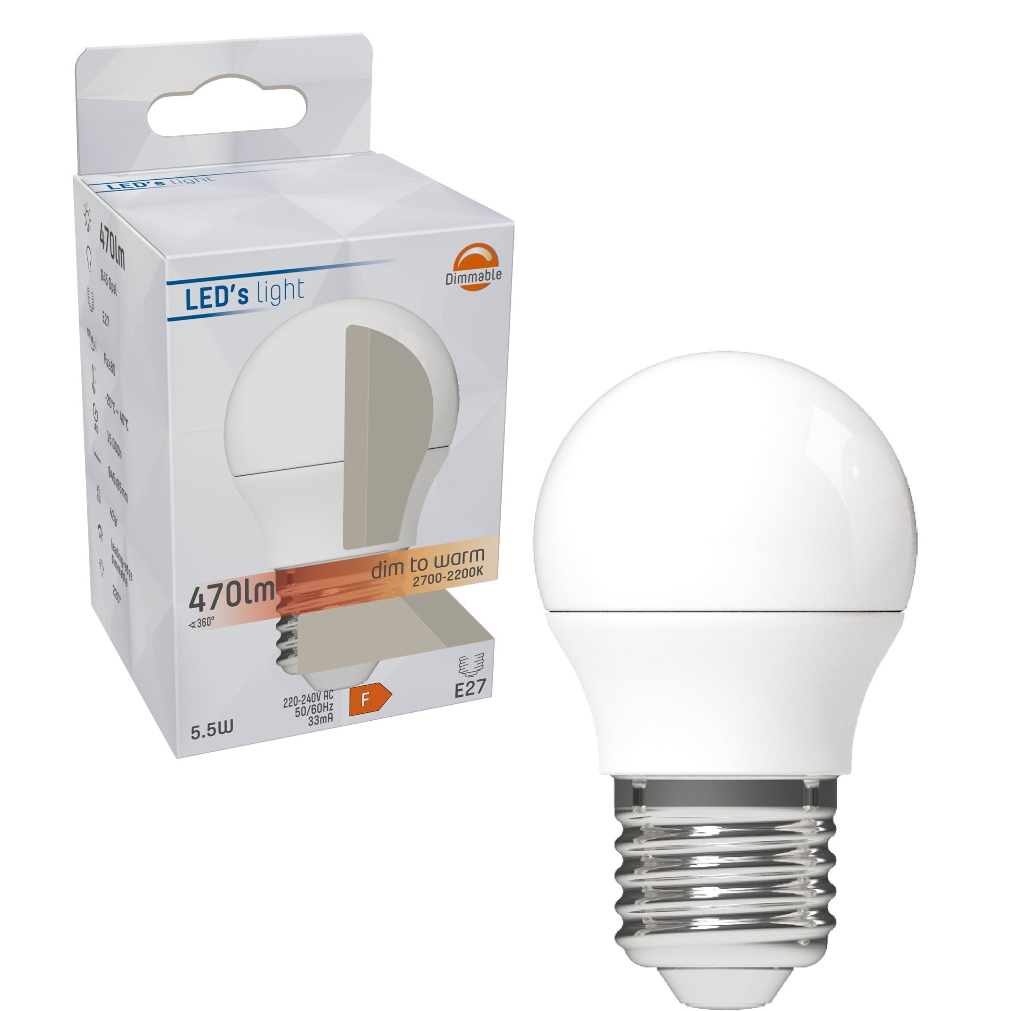 Dimbare E27 LED Lamp - Dimbaar naar extra warm wit - 1 lamp Dimbare lampen LED.nl