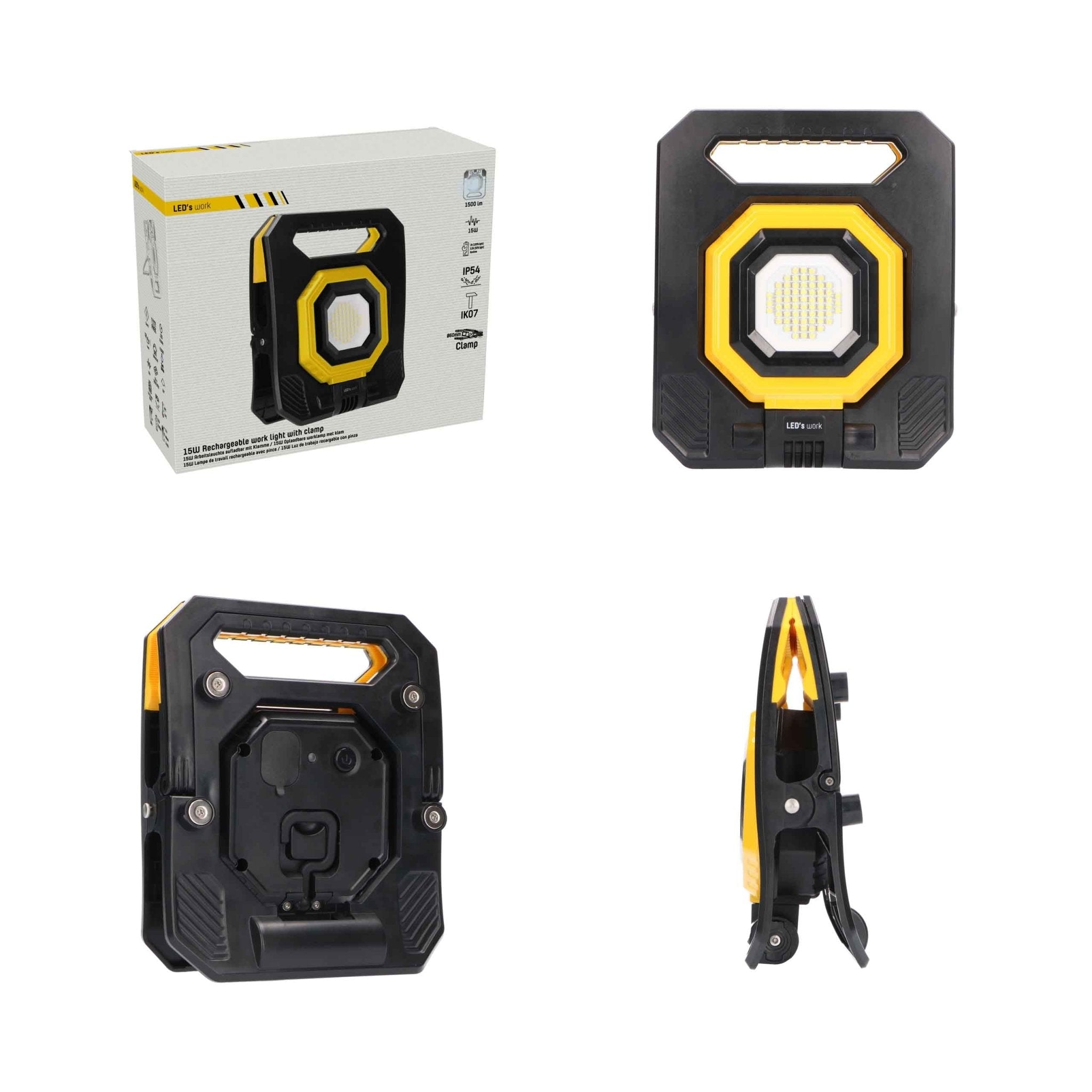 LED's Work Oplaadbare Werklamp 1500 - Met accu oplaadbaar - Draadloos - IP54 waterbestendig Werklampen LED.nl