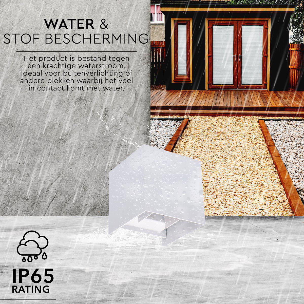 LED's Light Kubus LED Wandlamp voor buiten - Omhoog&Omlaag licht - IP65 - Wit Wandlampen LED.nl