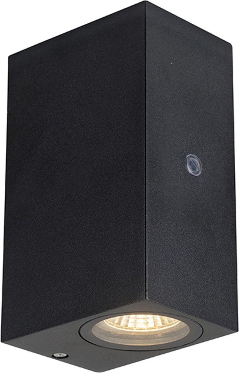 3 pack - LED's Light Up & Down LED Buitenlamp met sensor - IP44 waterdicht - GU10 fitting - Model Napoli - Zwart Buitenlampen LED.nl