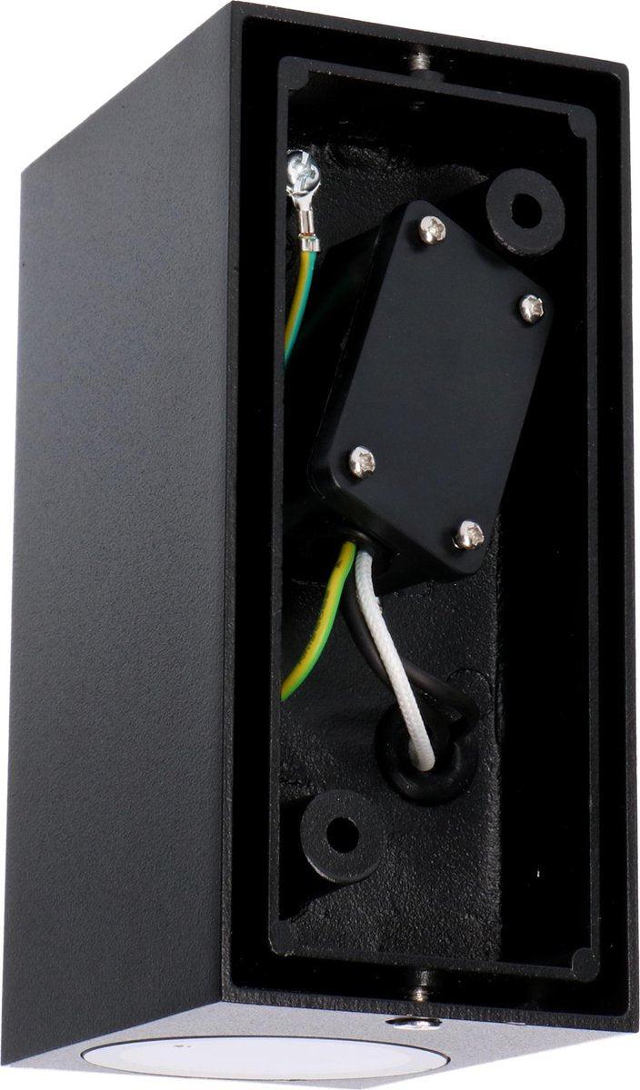 3 pack - LED's Light Up & Down LED Buitenlamp met sensor - IP44 waterdicht - GU10 fitting - Model Napoli - Zwart Buitenlampen LED.nl