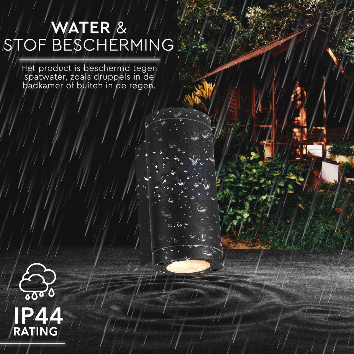 2 pack - LED's Light Up & Down LED Buitenlamp met sensor - IP44 waterdicht - GU10 fitting - Model Venezia - Antraciet Buitenlampen LED.nl