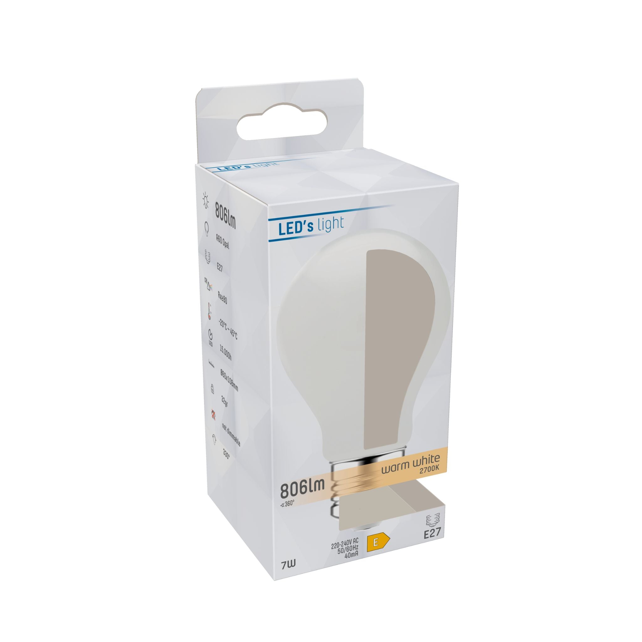 LED Filament Lamp E27 - Melkglas - Warm wit - 7W vervangt 60W LED Filament Lampen LED.nl