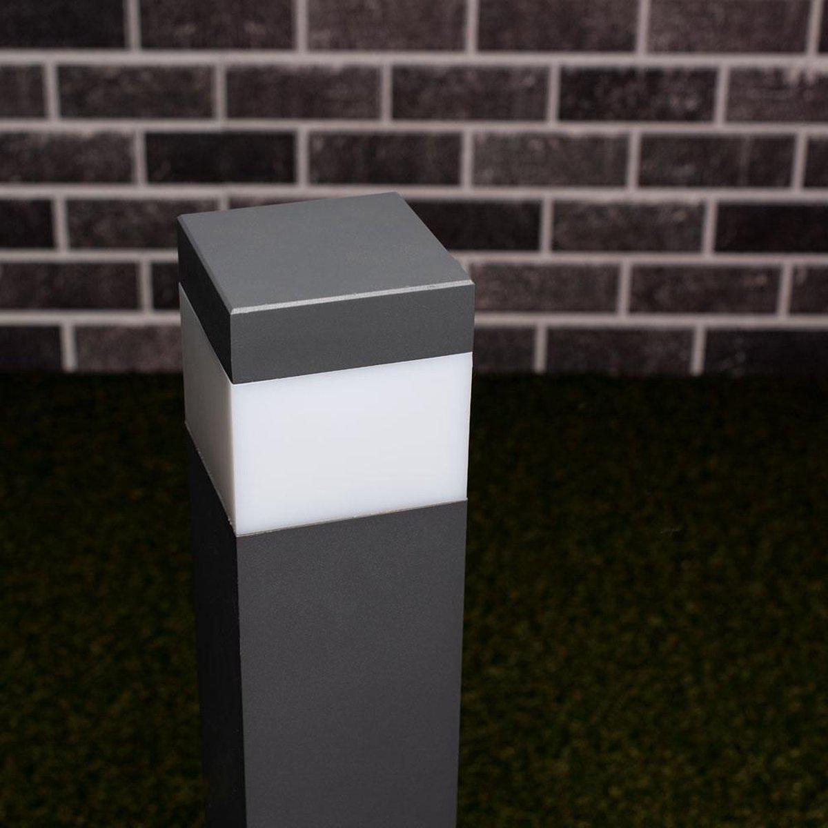 LED Lantaarnpaal Mat met E27 fitting - IP44 - Sora - 76 cm - Grijs Lantaarns LED.nl