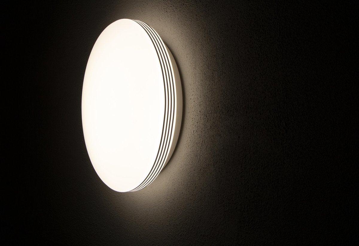 LED Plafondlamp rond 35 cm met ringen - Universeel - Spatwaterdicht - Warm wit licht Plafondlampen LED.nl