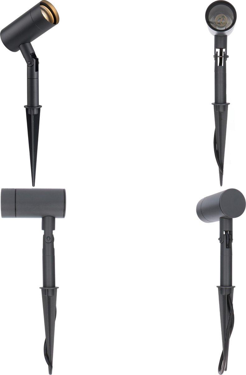 LED's Light Prikspot Tuinverlichting - Kantelbaar - GU10 fitting - IP54 waterbestendig - Antraciet Prikspotjes LED.nl