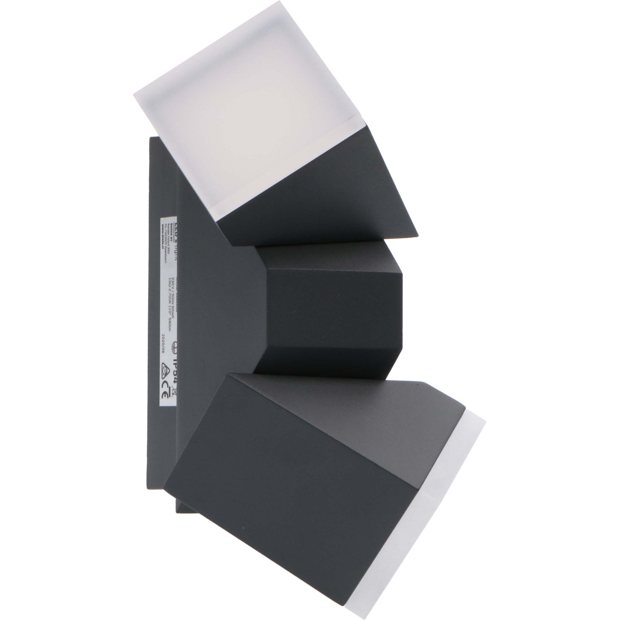 2 pack LED's Light 2-lichts LED Design Buitenlamp - Model Terni - Draaibaar - Warm wit - Antraciet Wandlampen LED.nl