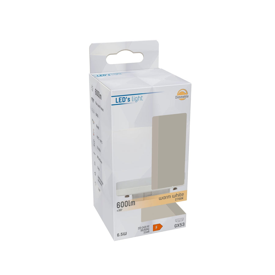 LongLife LED Lamp GX53 - Dimmable warm white light - 6W replaces 48W - LED.nl