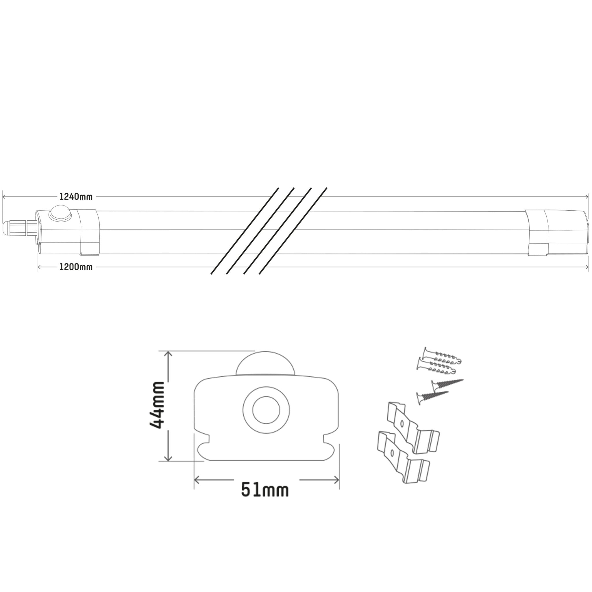 2 PACK - LED's Light LED TL verlichting met sensor 120 cm - Bewegingssensor en bewegingsdetectie - 4100 lm TL verlichting LED.nl
