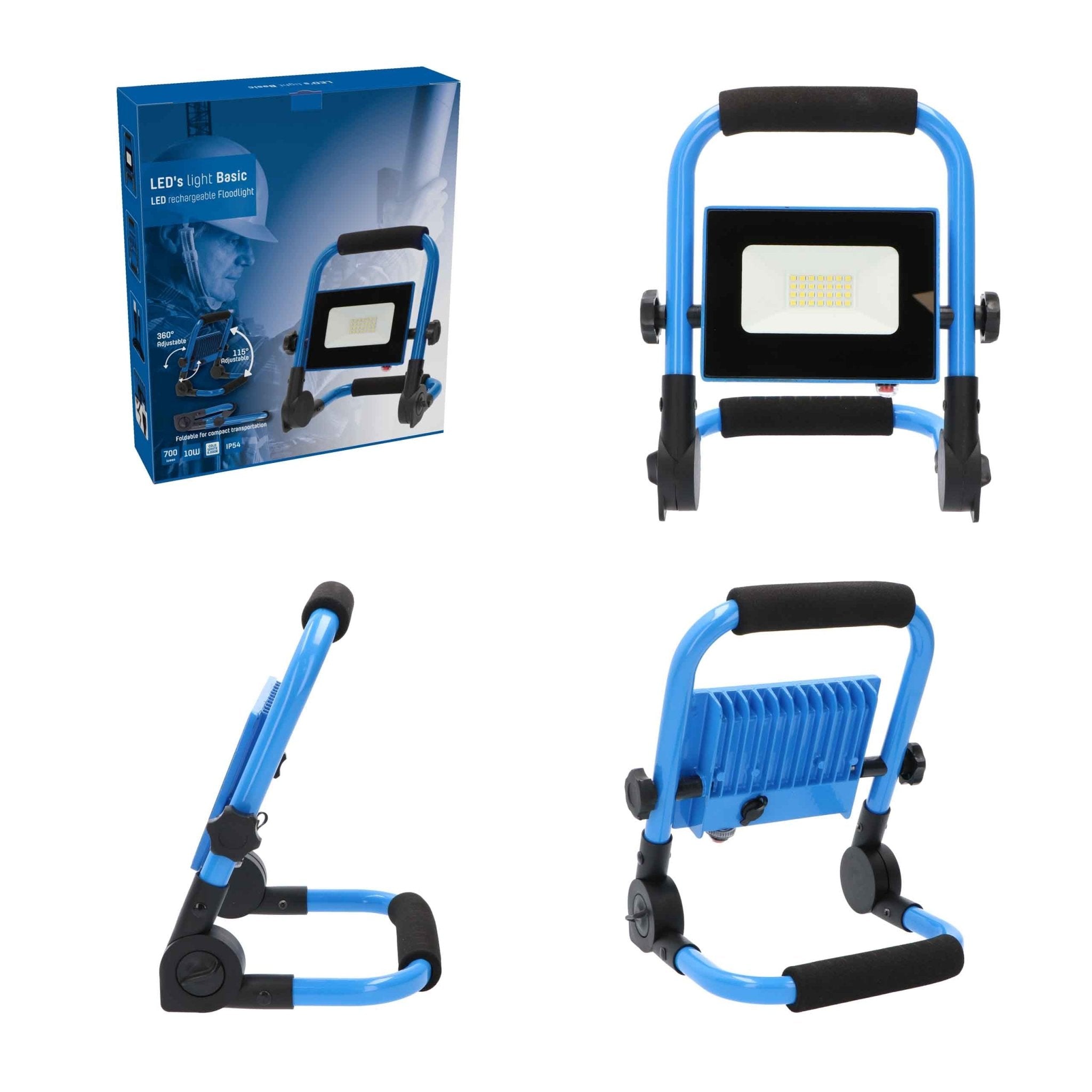 LED's Light Basic Werklamp 700 - Oplaadbaar met accu - Compact en opvouwbaar – IP54 Werklampen LED.nl
