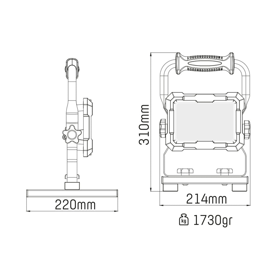 LED's Work Professionele LED Bouwlamp 4500 - Rough Service Tested - 5 meter snoer - 50W - IP65 Bouwlampen LED.nl