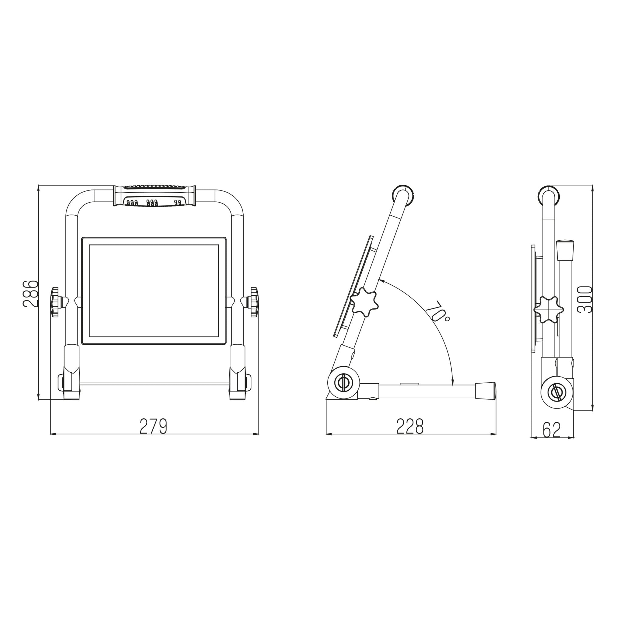 LED's Work Werklamp 4250 - 3 meter snoer - Olie- en zuurbestendige kabel - IP65 waterdicht - 50W Bouwlampen Led.nl