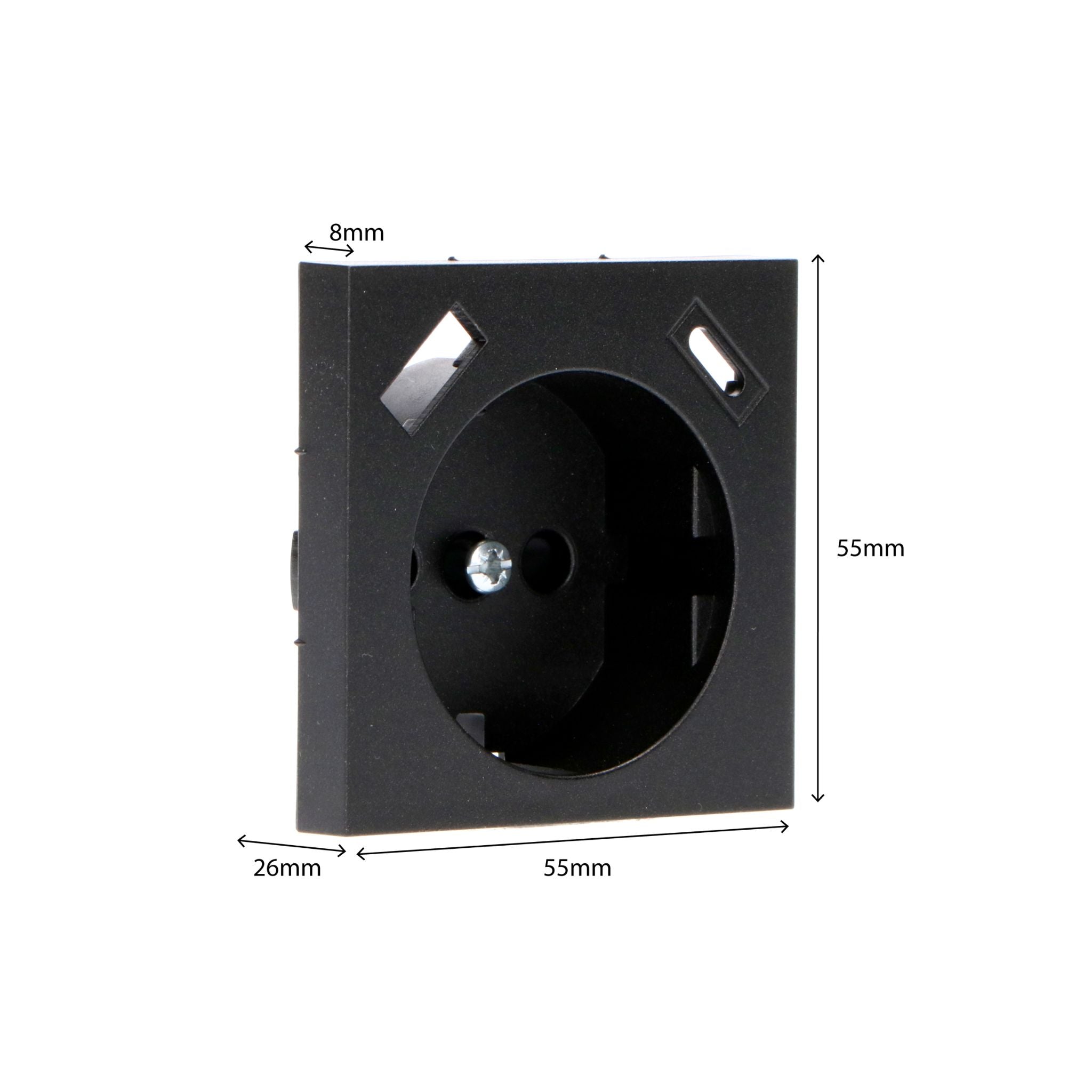 Reflex Inlegplaat voor wandcontactdoos met USB-C & USB - Zwart Stekkers LED.nl
