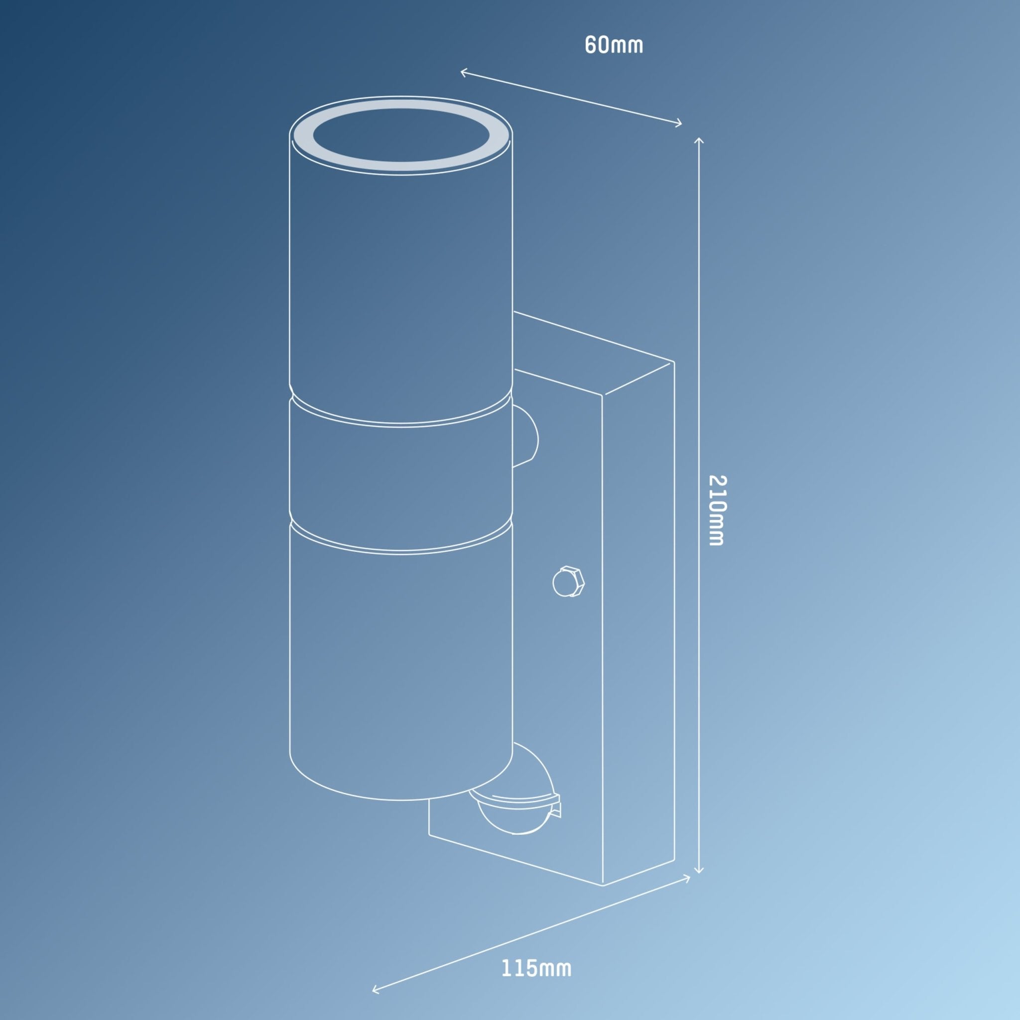 LED's Light RVS LED Buitenlamp met Bewegingssensor - 2 lichts up & down - IP44 - Zilver Buitenlampen LED.nl