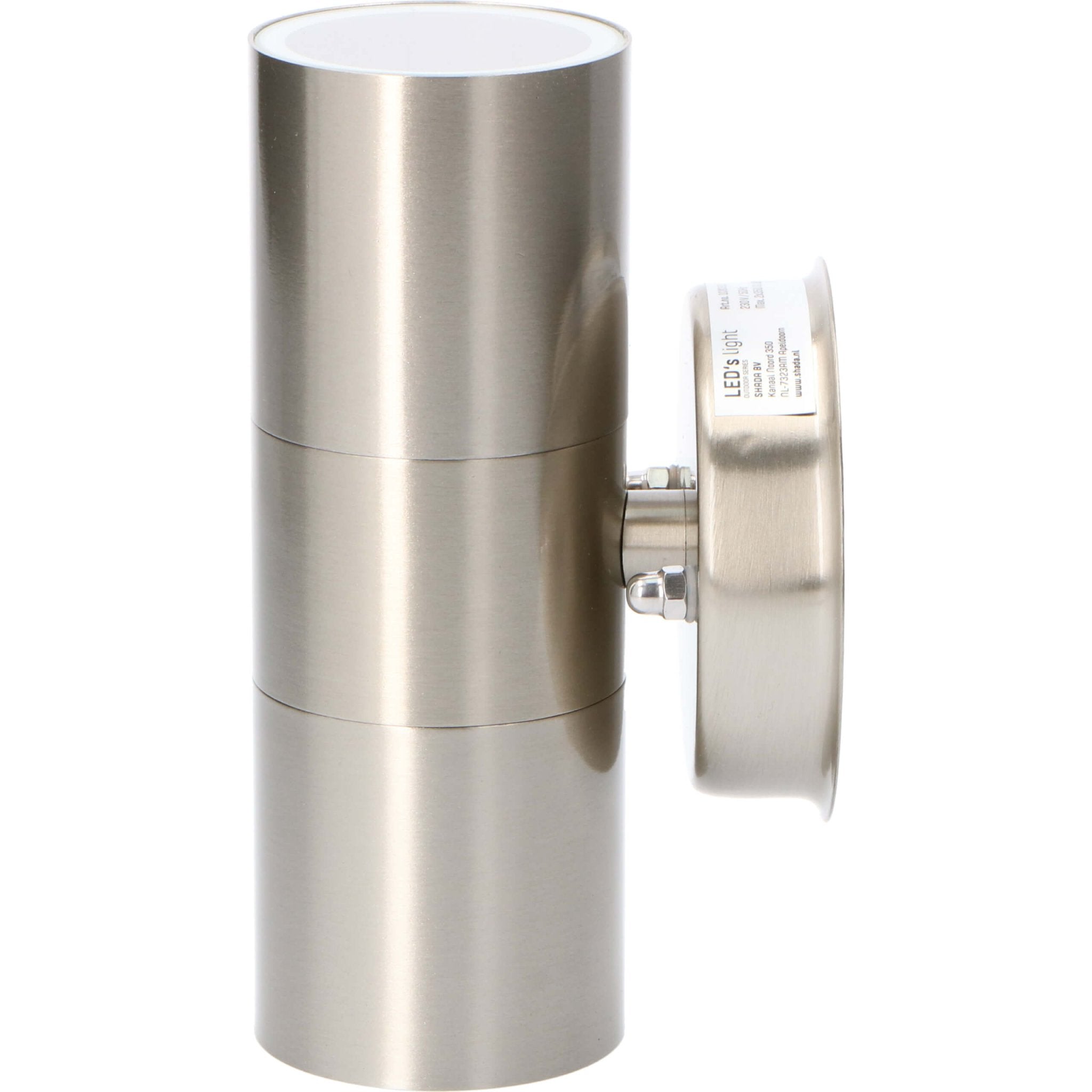 3 pack LED's Light RVS LED Muurlamp Buiten - Spot met 2 x GU10 fitting - Model Catania - IP44 - Zilver Spotjes LED.nl