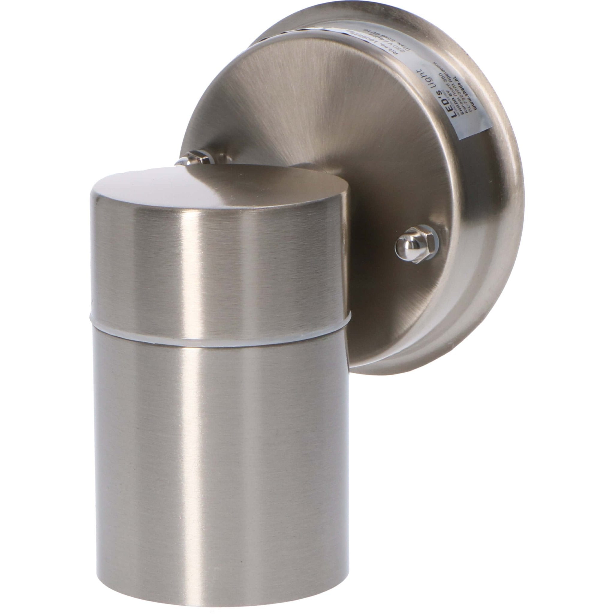 RVS LED Muurlamp Buiten - Spot met GU10 fitting - Model Monza - IP44 - Zilver Spotjes LED.nl