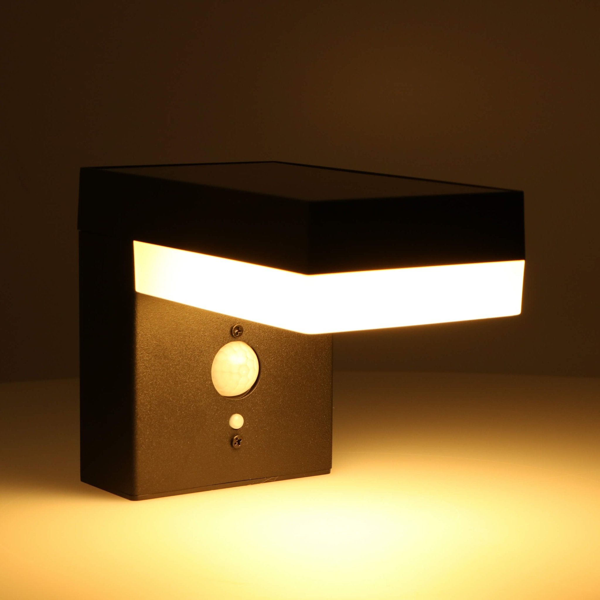 LED's Light RVS Solar LED Muurlamp met Bewegingssensor - Draadloos - Vierkant - 3 standen - Zwart Buitenlampen LED.nl