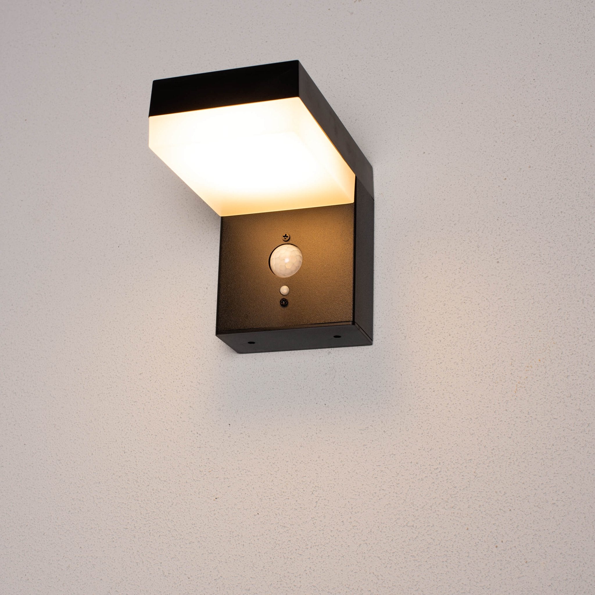 LED's Light RVS Solar LED Muurlamp met Bewegingssensor - Draadloos - Vierkant - 3 standen - Zwart Buitenlampen LED.nl