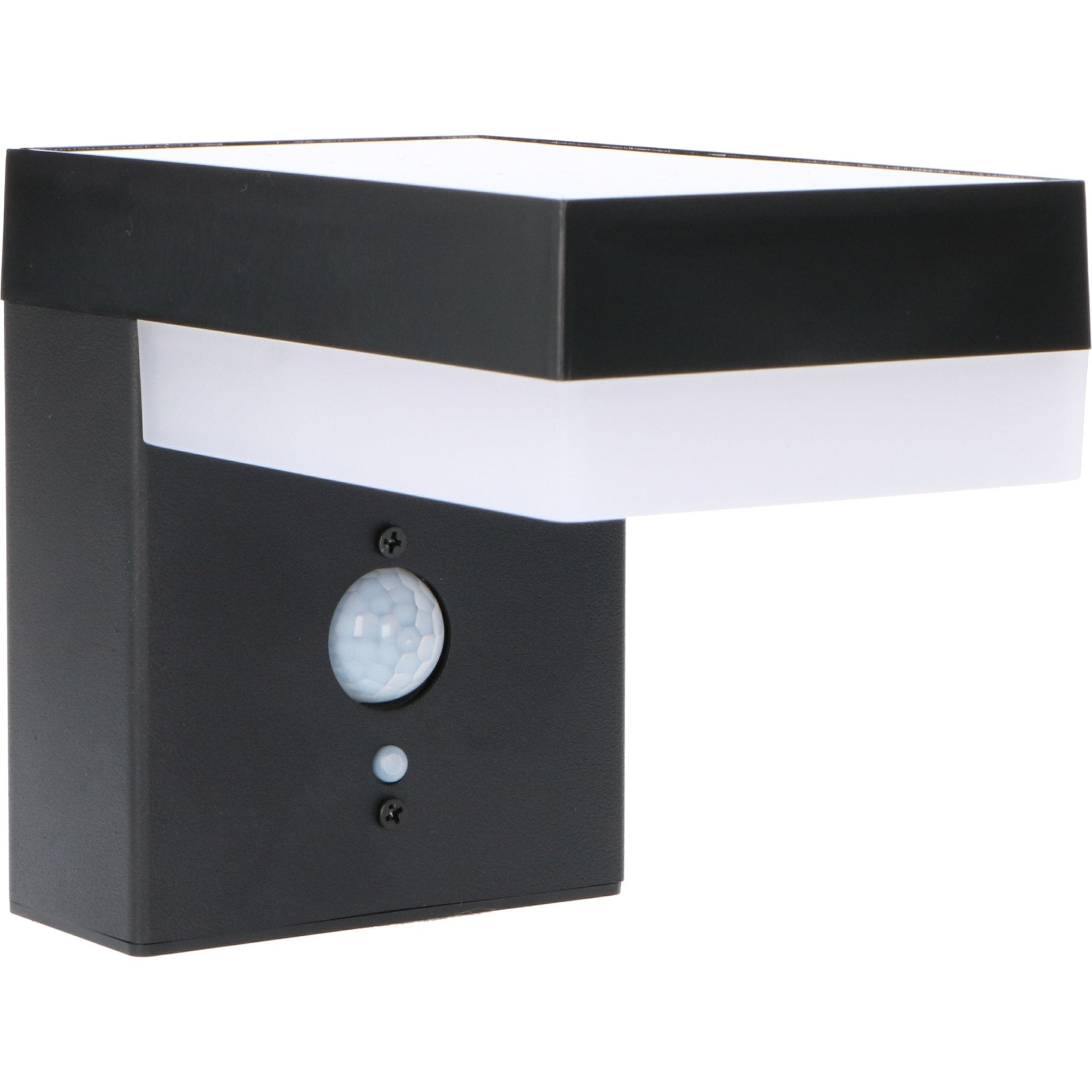 LED's Light RVS Solar LED Muurlamp met Bewegingssensor - Draadloos - Vierkant - 3 standen - Zwart Buitenlampen LED.nl