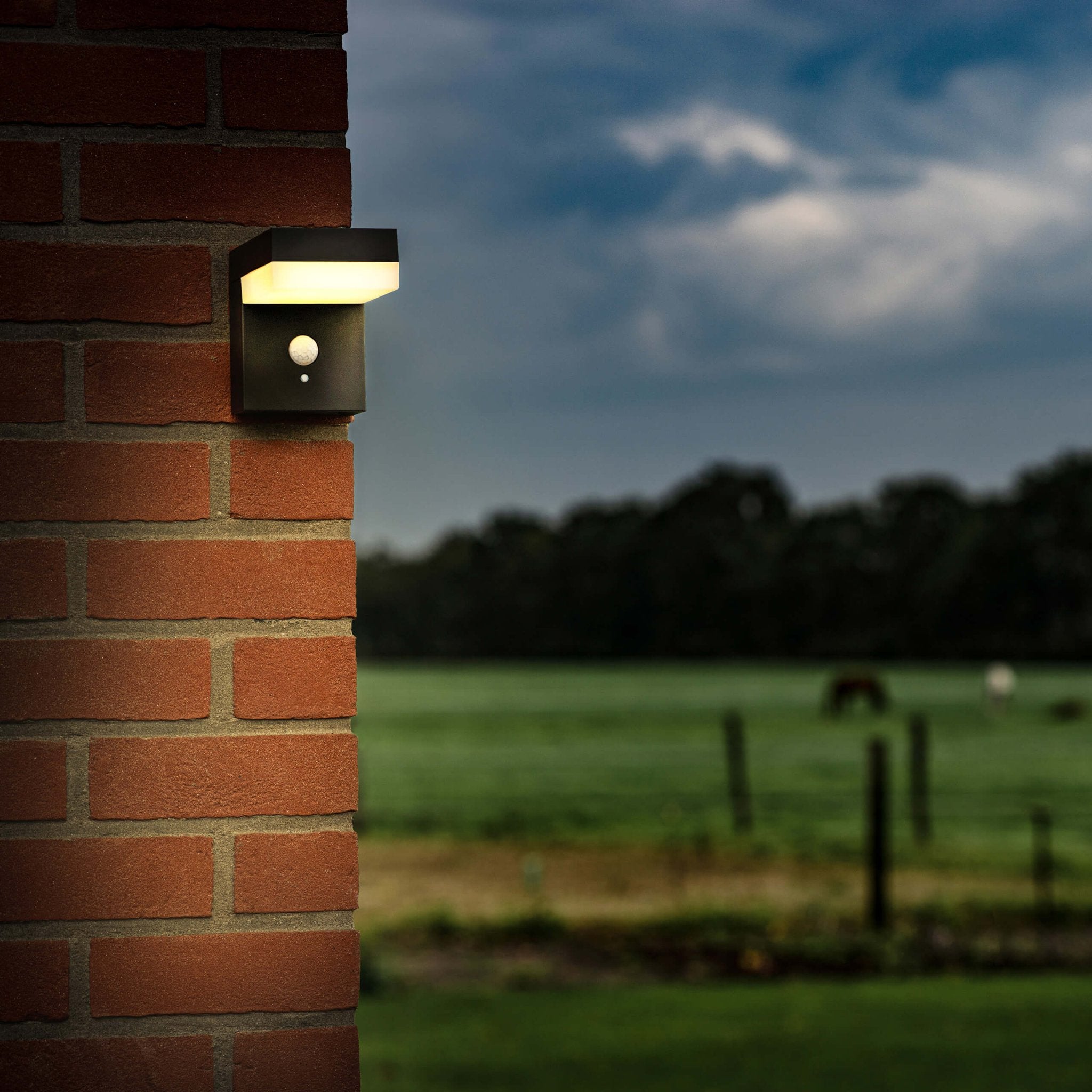 LED's Light RVS Solar LED Muurlamp met Bewegingssensor - Draadloos - Vierkant - 3 standen - Zwart Buitenlampen LED.nl