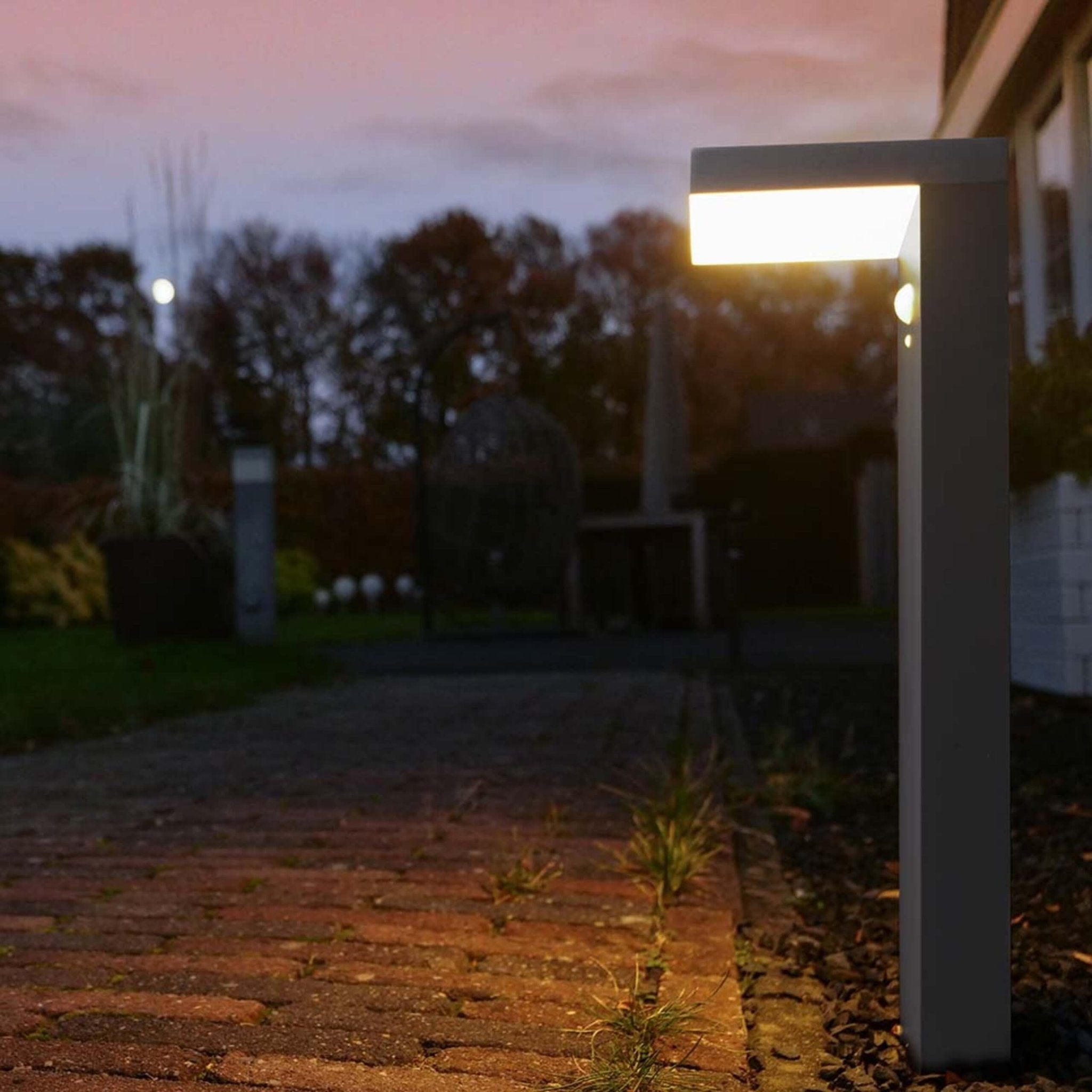 LED's Light RVS Solar LED Tuinlamp Paallamp met Bewegingssensor - Draadloos - 3 standen - Zwart Buitenlampen LED.nl
