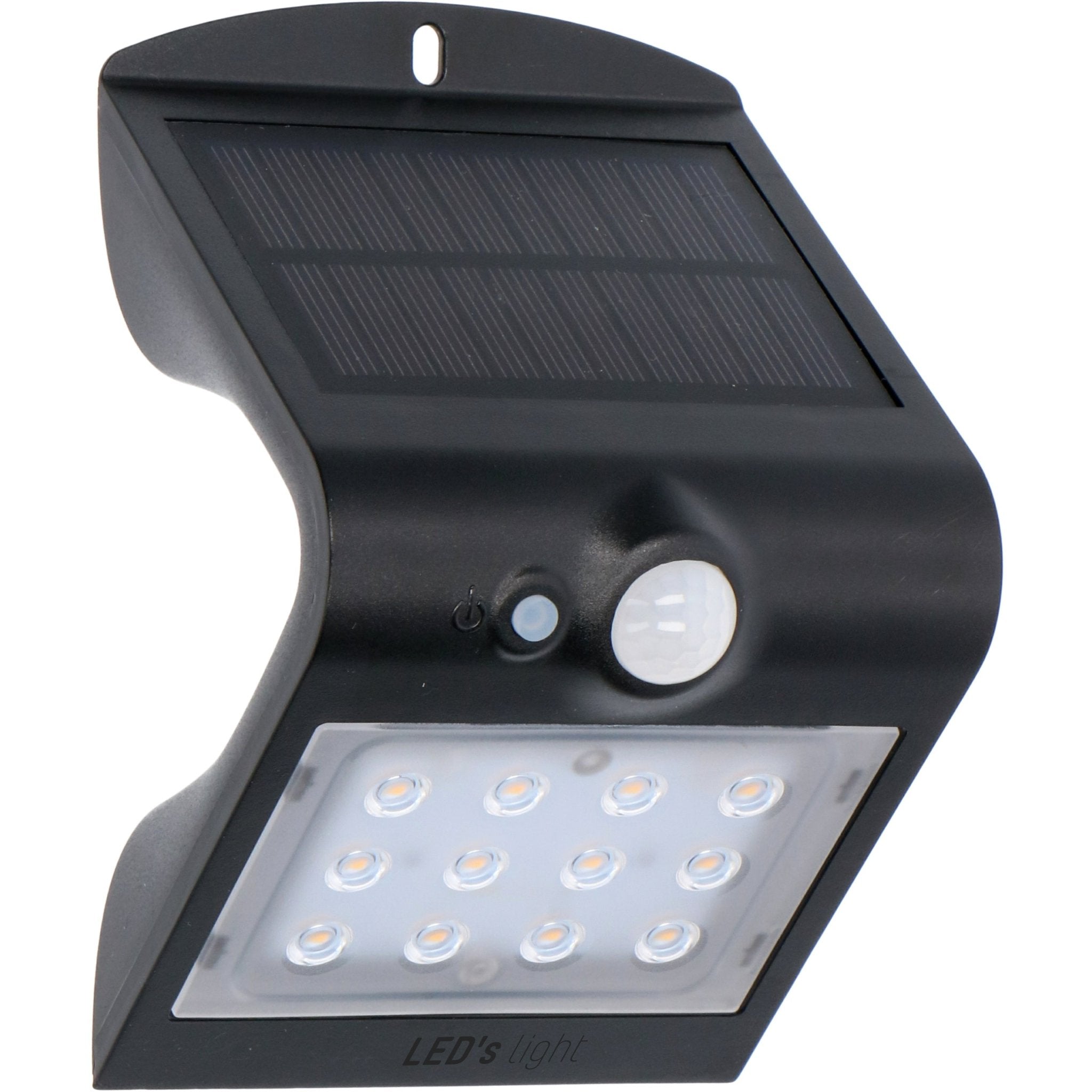 LED's Light Solar LED Buitenlamp met Bewegingssensor 220 - 3 lichtstanden - Automatisch aan/uit - Zwart Buitenlampen LED.nl