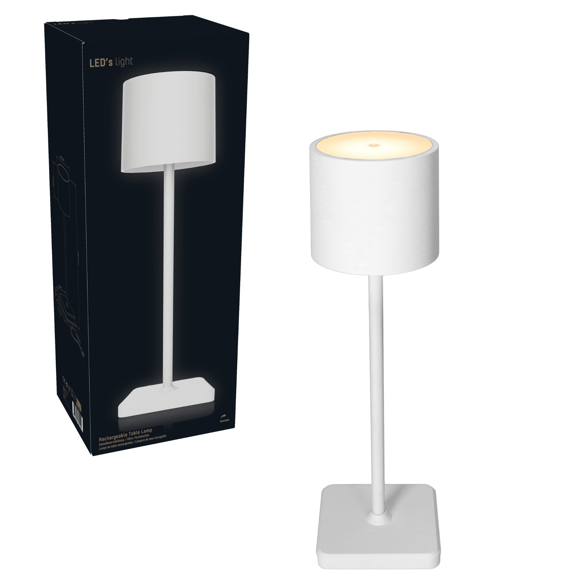 LED's Light Oplaadbare LED Tafellamp - Dimbaar via aanraking - Binnen en buiten - Wit Tafellampenen LED.nl