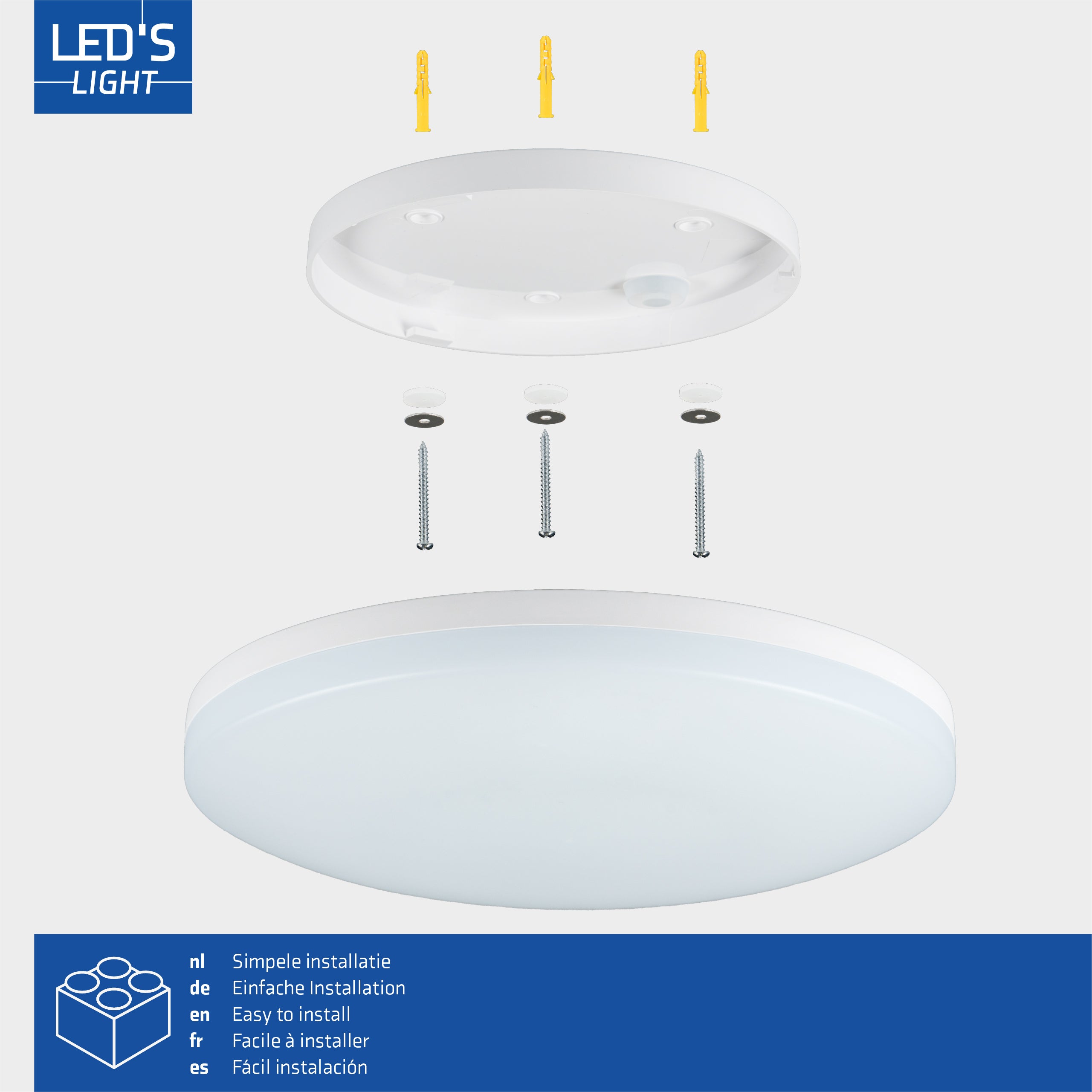 LED's Light Deckenleuchte 30 cm - 6-stufig dimmbar - Alle Innenbereiche - IP54