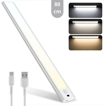 LED's Light Schrankbeleuchtung mit Sensor 80 cm - Wiederaufladbar und kabellos - Schwenk- und Bewegungssensor - weiß - LED.de