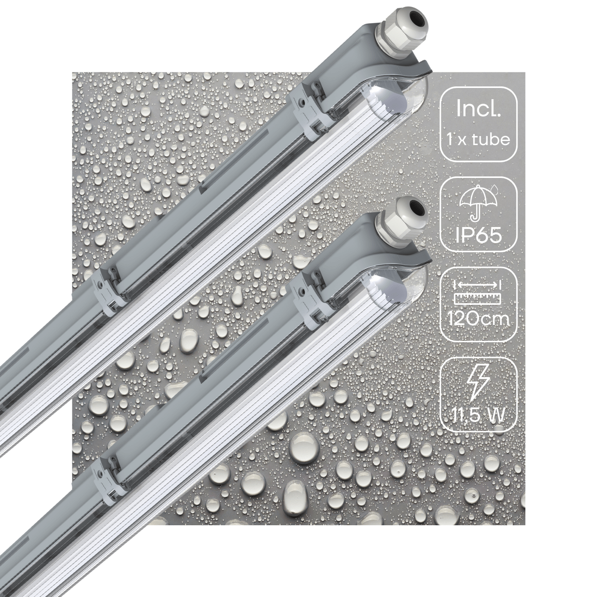 2 PACK - LED's Light Complete LED TL lamp met LED buis 120 cm - Binnen en buiten - 2130 lm - 1x11,5W - 4000K - LED.nl