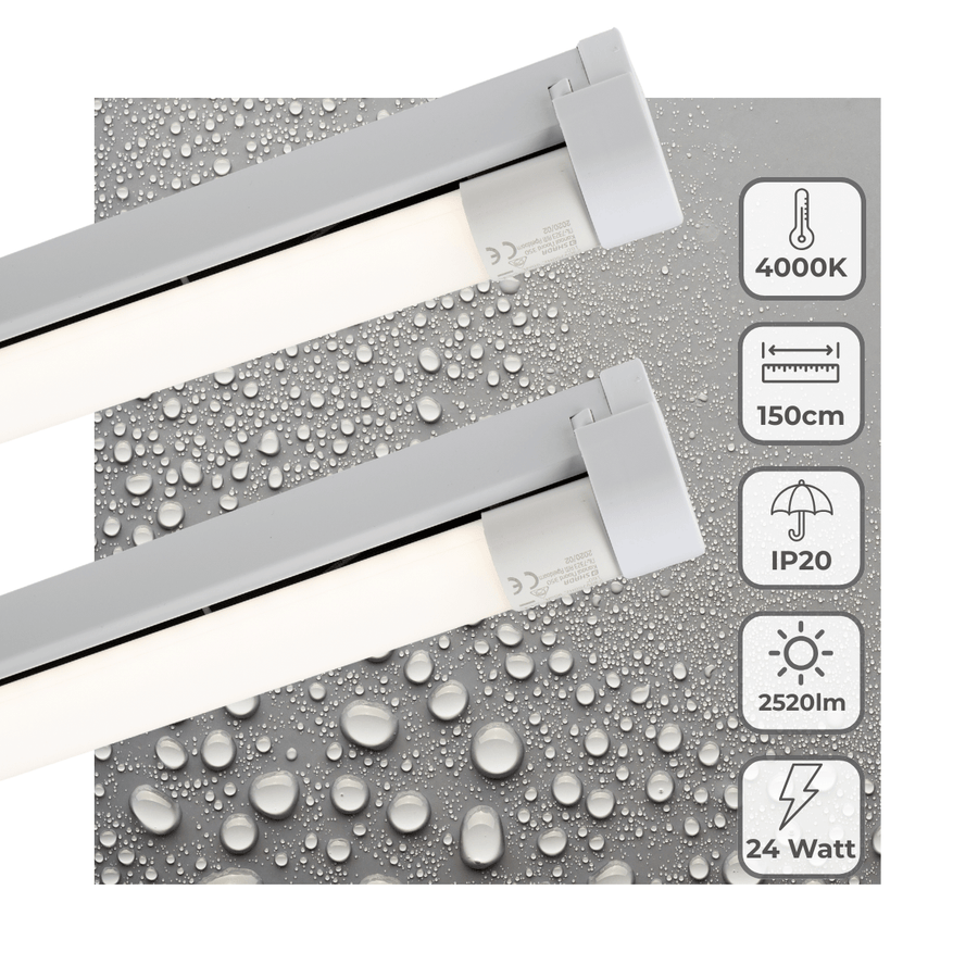 2 PACK - LED's Light LED licht balk 150 cm voor binnen - Armatuur inclusief LED TL buis - 2520 lm TL verlichting LED.nl