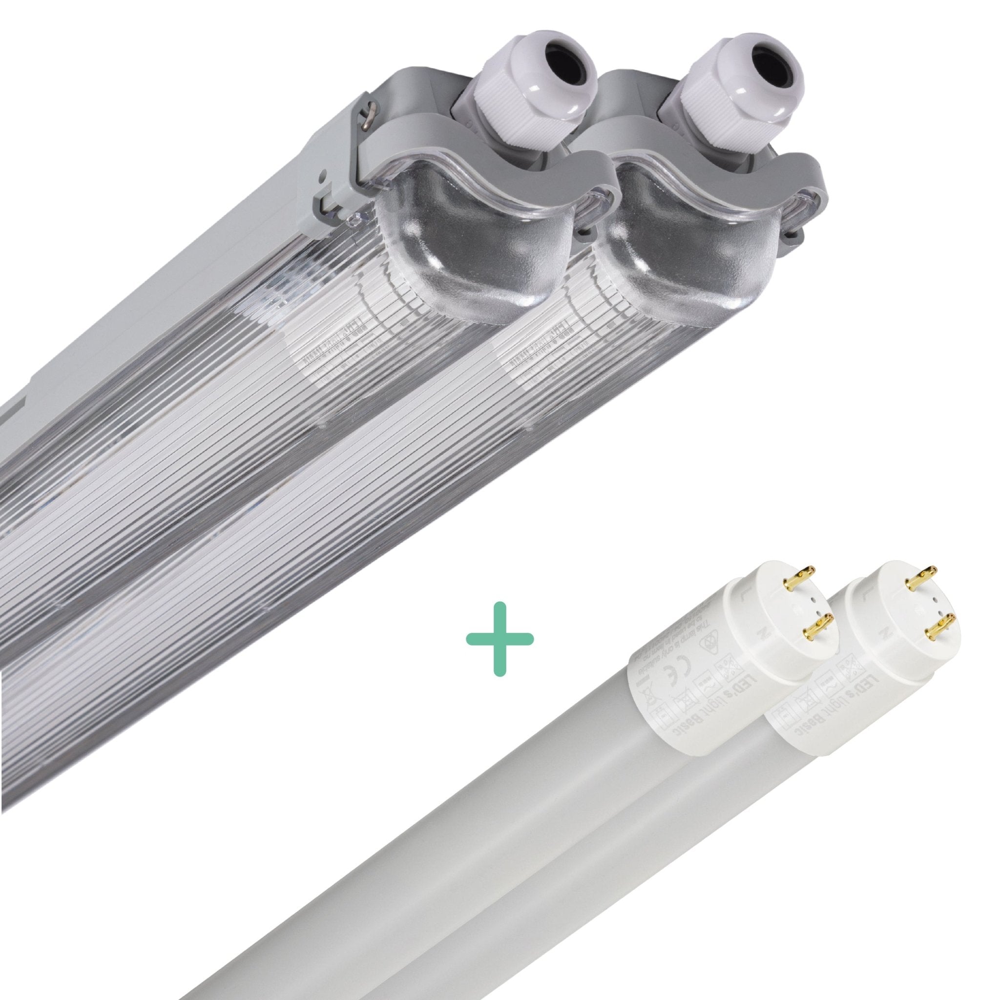 2 PACK - LED's Light LED TL armatuur met lamp 120 cm - Koud wit licht 6500 K - Waterdicht - Complete set LED.nl