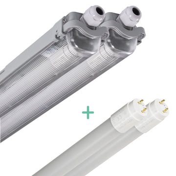 2er-Pack – LED-Leuchte, TL-Leuchte mit Lampe, 150 cm, kaltweißes Licht 6500 K, wasserdicht, Komplettset - LED.de