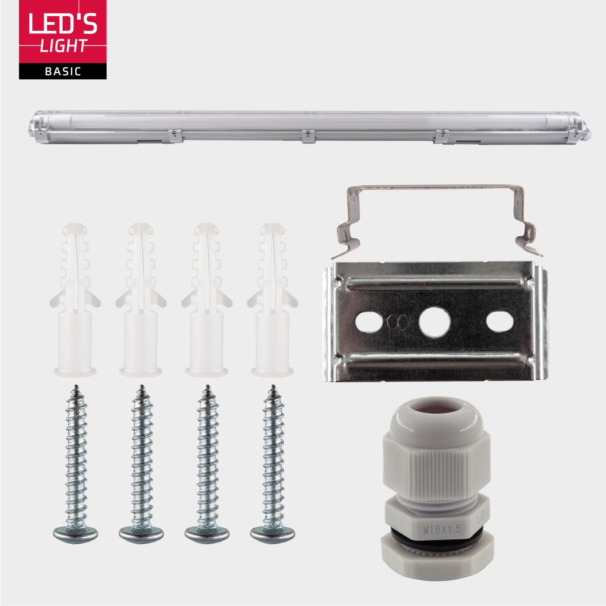 2 PACK - LED's Light LED TL armatuur met lamp 150 cm - Koud wit licht 6500 K - Waterdicht - Complete set - LED.nl