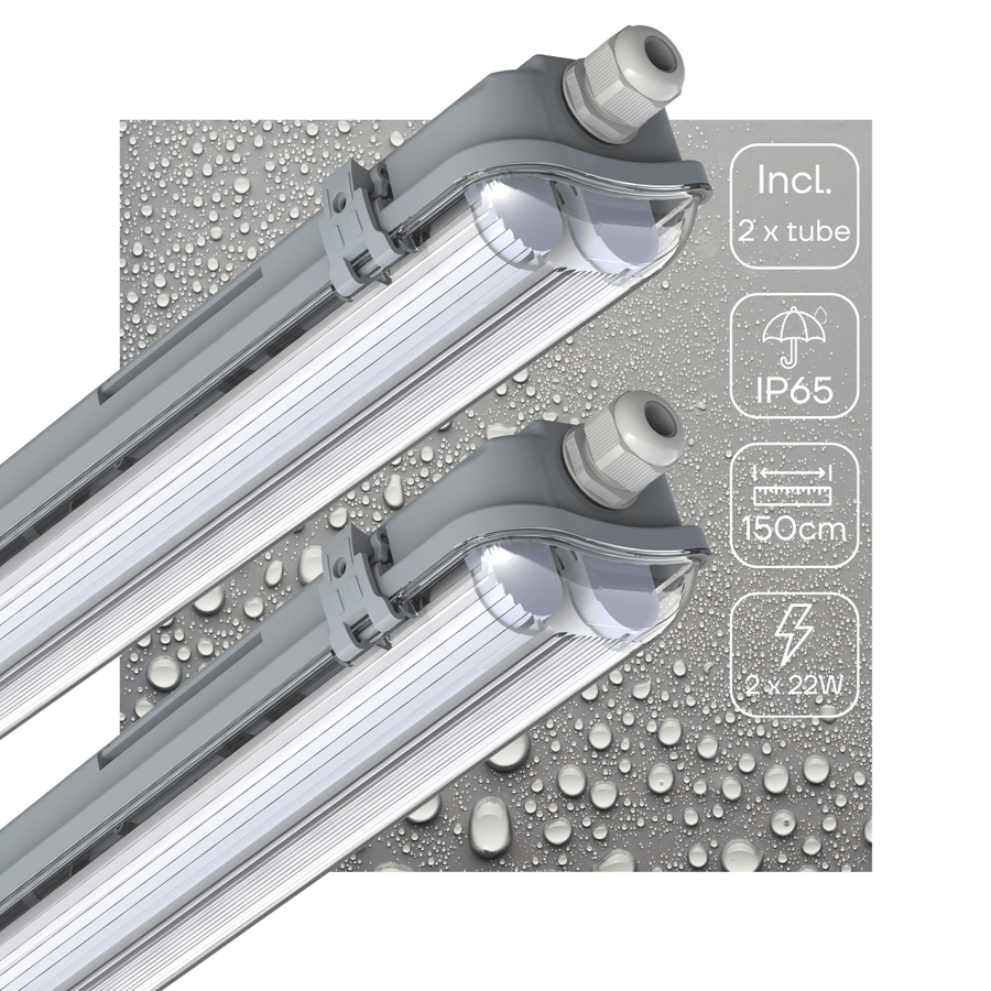 2 PACK - LED's Light LED TL dubbel armatuur 150 cm - Compleet met 2 LED TL buizen 150 cm - 5760lm LED.nl