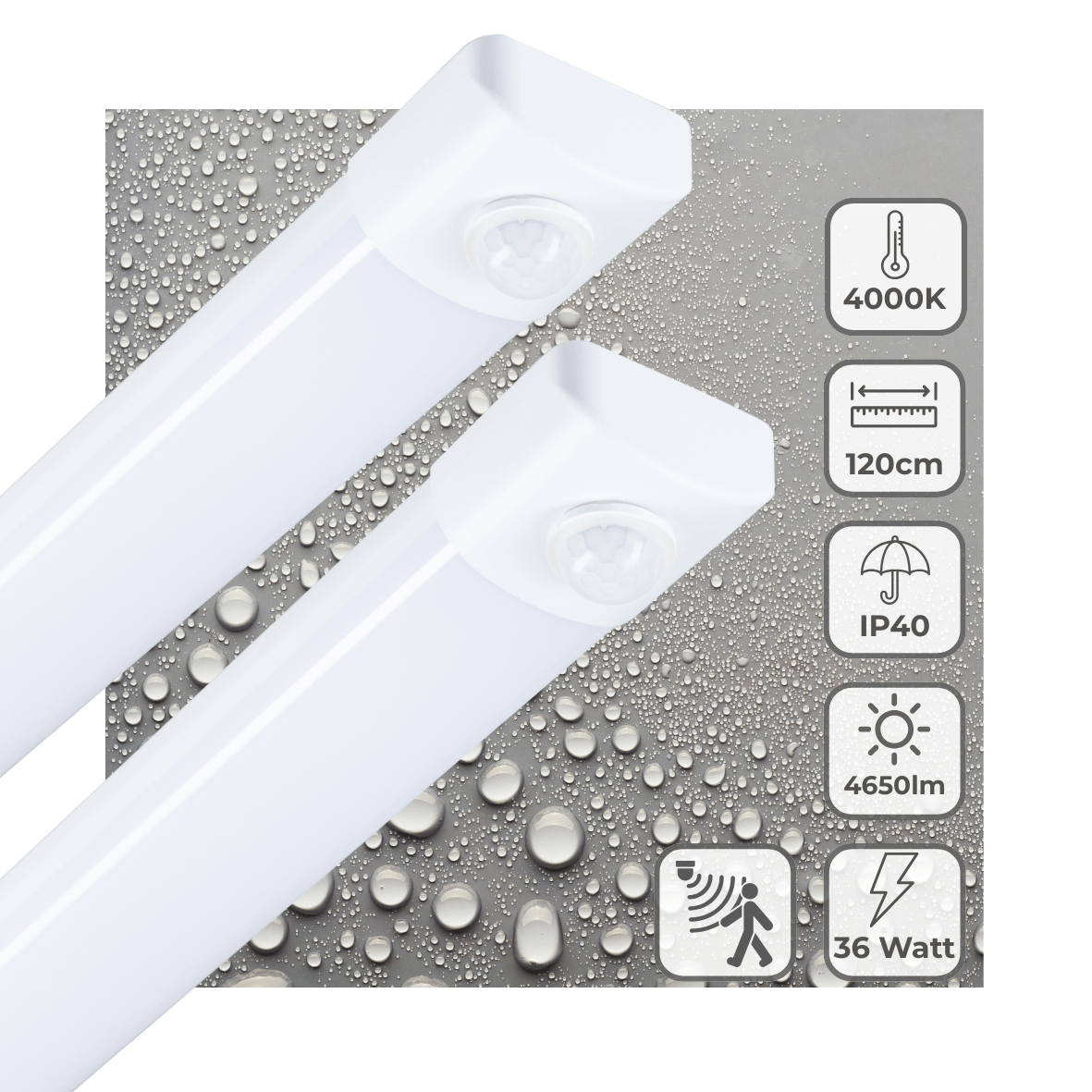 2 PACK - LED's Light LED TL lamp met sensor 120 cm - Bewegingssensor en bewegingsdetectie - 4650 lm - LED.nl