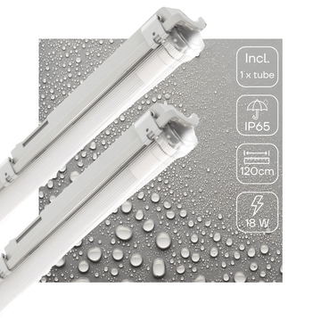 2er-Pack – Proventa TL LED-Leuchte, komplett 120 cm – Leuchte mit LED-Röhre – wasserdicht – 2160 lm - LED.de