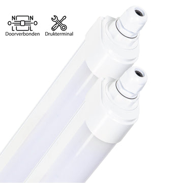 2er-Pack – LED-Leuchtstoffröhre mit LED-Streifen – verbindbar – 46 W, 150 cm, 5520 lm, 4000 K - LED.de