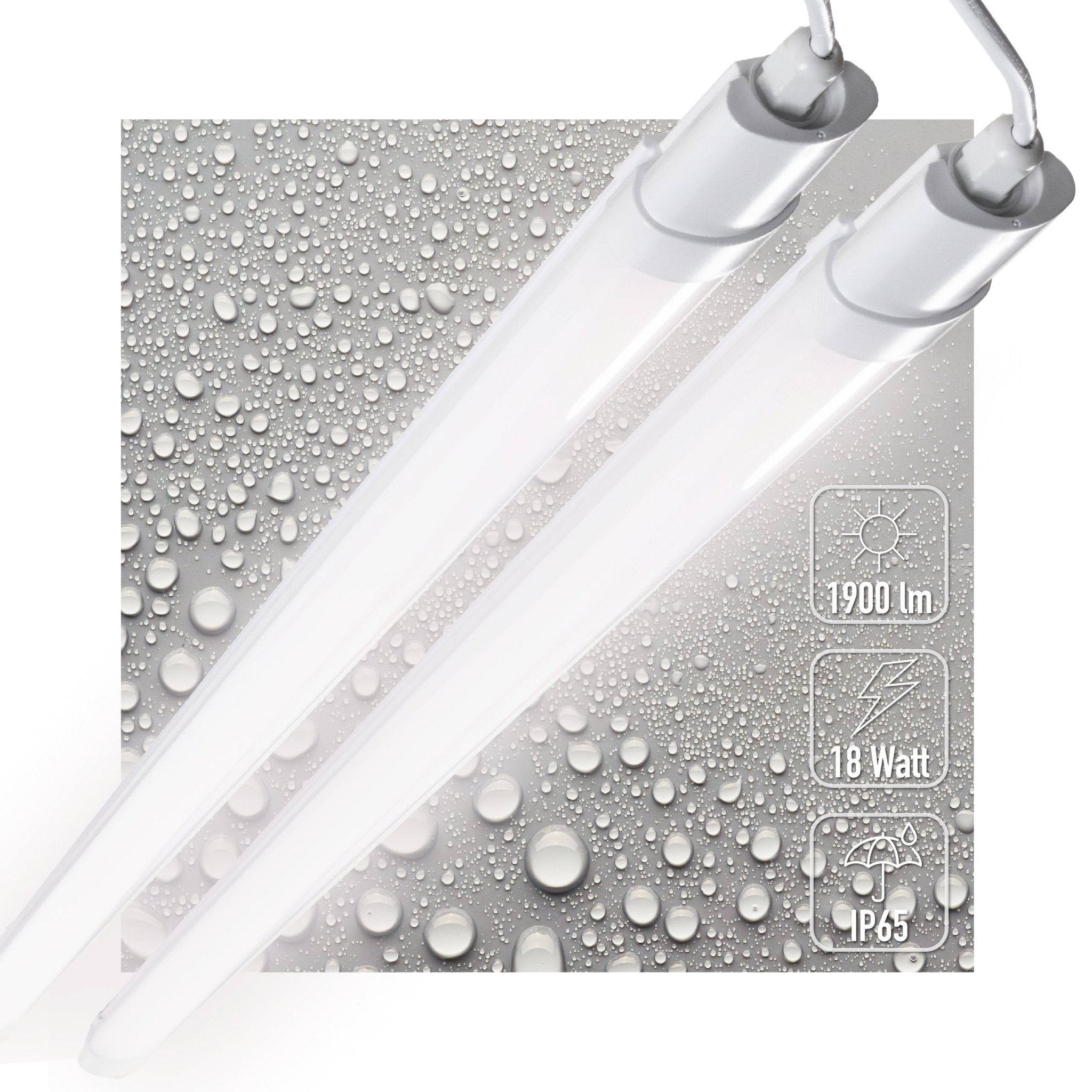 2 PACK - LED's Light TL Licht balk 120 cm - Geschikt voor alle binnen en vochtige ruimtes - 18W - IP65 - LED.nl
