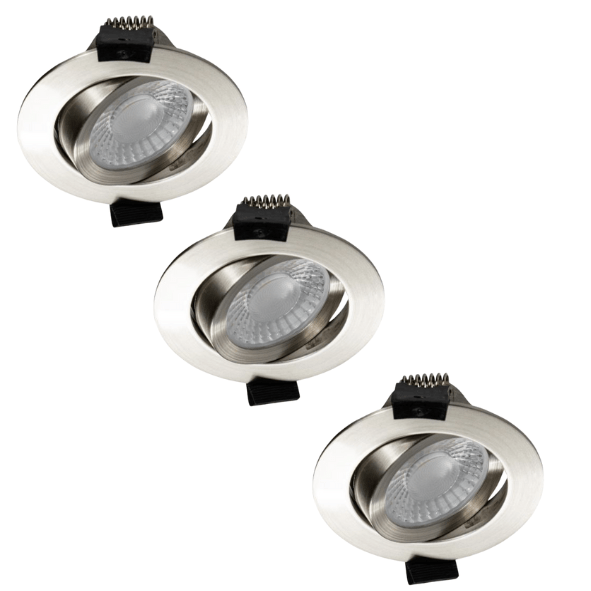 3 PACK - LED's Light PRO downlight inbouwspot Ø 68mm - Kantelbaar - Spatwaterdicht - Dim to Warm - RVS - LED.nl